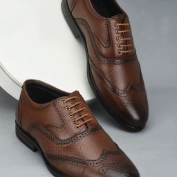 Fortune HOL-125E Formal Shoes With PU Sole | Lightweight & Comfortable Lacing Brogues For Men-picture-18