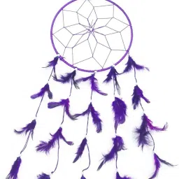 Purple Color 8 Inches Circle Dream Catcher Wall Hanging For Home / Office Wool Dream Catcher-image-93