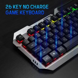 Aula F2023 / Anti-ghosting, Aluminium body with Mobile holder, Membrane Wired USB Standard Gaming Keyboard Compatible with Desktop, Laptop, Mac stand support,multimedia_keys,F2023 image 2