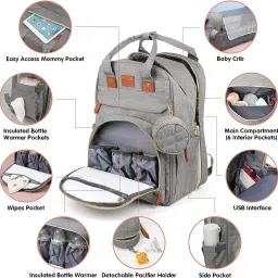 Multifunctional Mummy Bag Foldable Nappy Backpacks Baby Bed-41x30 Cm Diaper Bag Mummy Diaper Bag-picture-13