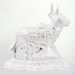 silver cow and calf idol for puja, kamdhenu cow for home and gifting purpose_I4 Decorative Showpiece - 4 cm-image-76
