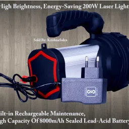 shoptric 200w super bright 2 km long range laser blinker LED torch light with 3 mode 12 hrs Torch Emergency Light image 4