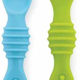 Smushy Silicone Baby Self Feeding Spoon Set. Toddler Weaning Spoon. 100%BPA FREE- 100% Food Grade Silicone-12