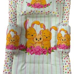 New Born Baby |Bed Protector |Sleeping Mattress Unique Design with 3 cushion-image-75