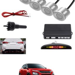 4Silver Parking Sensor With LED Display Increased Safety For Car-133 Universal 4 Silver Reverse Parking Sensor With LED Display For Cars-133 Parking Sensor-image-98