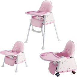 High Chair for Baby Kids, Safety Toddler Feeding Booster Seat Dining Tab-image-23