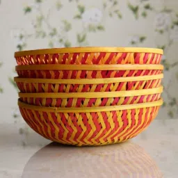 Handmade Colorfull Basket 5 Set Bamboo Fruit & Vegetable Basket-image-67