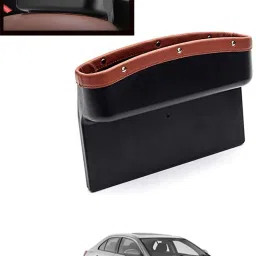 Tan Side Seat Gap Filler Hanging Pocket For Wallet,Card ,Coins keys etc-163 Car Side Seat Catcher-image-98