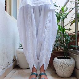 Pure Cotton Embroidered Women ["White"] Salwar-image-52