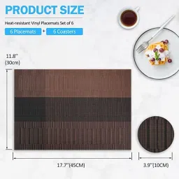 gabani fashion Rectangular Pack of 6 Table Placemat image 4