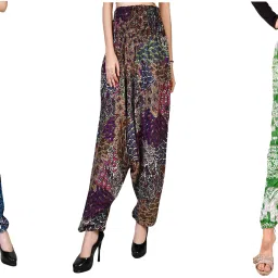 Printed Rayon Women Harem Pants-image-71