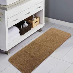 Brown Solid Polyester 59 x 24 Inches Anti-skid Bath Mats By Obsessions-picture-16