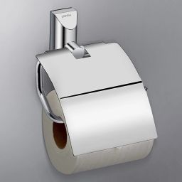 Fully Brass Smero Toilet Paper Roll Holder with Lid/Tissue Holder(SU-5138)Chrome Brass Toilet Paper Holder-image-8