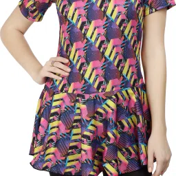 Geometric Print Women Pink Swimsuit-image-39