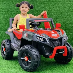 Kids Electric Car With Big Size Wheels ATV With Steering Control Jeep Battery Operated Ride On-image-12