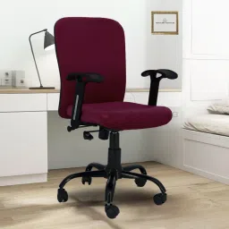 Rainbow Zebra Velvet Rexine office revolving chair with 2 Year warranty Fabric Office Adjustable Arm Chair-image-91