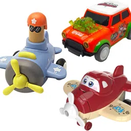 Unbreakable Four-Wheel Drive Friction Powered Diecast Toy Set-Q22-image-77