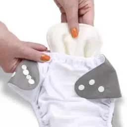 jamex Solid Reusable Washable Cloth Button Diaper White Insert For 0-24 m Baby image 3