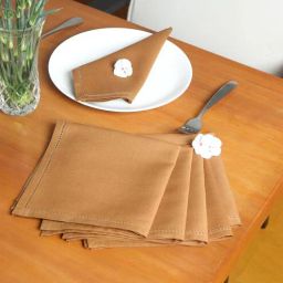 zeba Brown Cotton (16x 16 )Inch Table Napkins (Set of 6)-picture-19