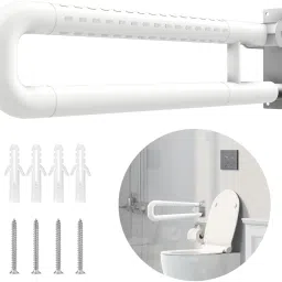 Flip-Up Grab Bar|17 Inch Bathroom Handle For Seniors With Anti-Slip Nylon Grip Shower Grab Bar-image-80