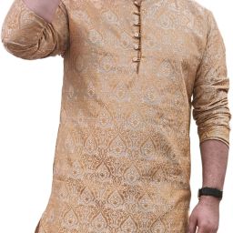 Men Self Design Jacquard Straight Kurta-image-71