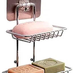 Adhesive Sticker shop hook rack bathroom use Stainless Steel Wall Shelf-picture-18