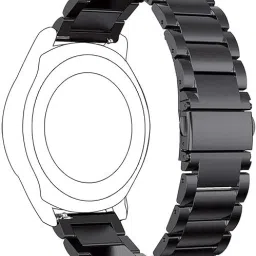 KHR 22MM Heavy Metal Chain Strap with Secure Lock for Noise ColorFit Pro 5 Max , Noise ColorFit Pro 5 , Noise Fit Halo, Halo Plus , Icon 2 Elite, Invincible Plus (Check Model List) Smart Watch Strap image 3