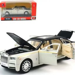 veryke Rolls Royce Phantom Metal car Toy Open Door with Light and sound toy (White)-picture-20