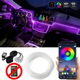 Multicolor RGB Sound Active Car Dashboard Lighting Kit Ambient Lighting Kit – Wireless Bluetooth APP Control Car Fancy Lights-11