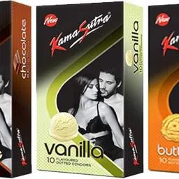 Chocolate, Vanilla And Butterscotch Flavoured Dotted Condom-image-73