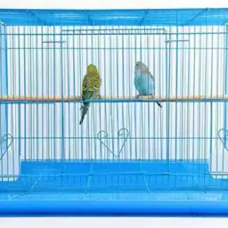 18 Inch Blue Small Birds/Rabbit Cage with Food and Water Cups & 1 Wooden Perche Hard Crate Pet Crate-image-50