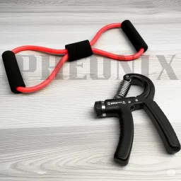 Hand Gripper with Resistance Tube for Home Workout Gym Combo Set Fitness Accessory Kit Kit-24
