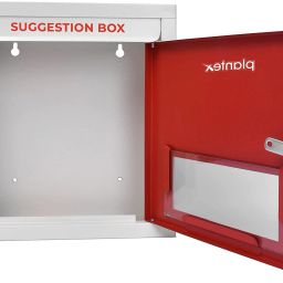 plantex All in 1 Multipurpose Letter Box/Suggestion Box/Complaint Box/Donation Box with Lock Table Top or Wall Mount (Red & Ivory) Suggestion Box image 5