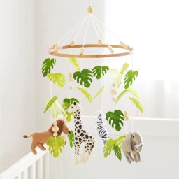 Baby Mobile for Crib Safari Nursery Mobile Handmade Jungle Decor for Boys Girls-image-26