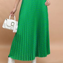 Women Printed Flared Green Skirt-image-60