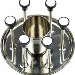 Stainless Steel Glass Stand Holder for Kitchen Dining Table Steel Glass Holder-image-82