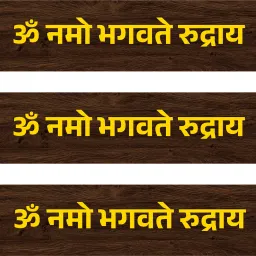 Om Namo Bhagavate Rudraya Wooden Nameplate | Sanskrit Mantra Décor Pack of 3-image-3