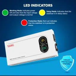 vosta VW3 Digital Stabilizer for Treadmill and Home Use Appliances | 3KVA Automatic Voltage Stabilizer image 5