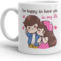 Cute cartoon funny coffee mug I M happy to have you in my life 11oz (325ml) Ceramic Coffee Mug-image-30