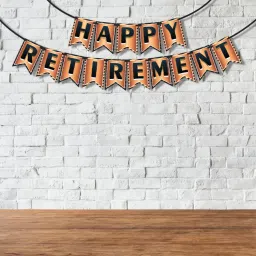 Happpy Retirement Banner, Retirement Party Decorations Items (Brown)(FP4580) Banner-image-18