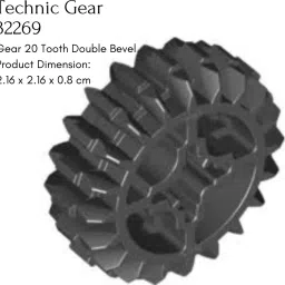 yellow tommy Technic Series 20 Tooth Gear 32269 Compatible with all Building Blocks, 20 Pcs image 2