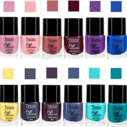 ALL IN ONE NAIL PAINT PALETTE PASTEL PEACH, INK BLUE, INDIGO, SEA BLUE-18