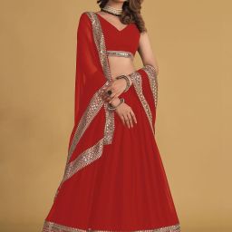 Embroidered Semi Stitched Lehenga Choli-image-87