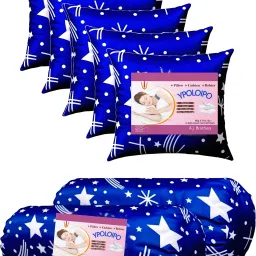 5 Cushion And 2 Polyester Fibre Abstract Bolster Pack of 7-5