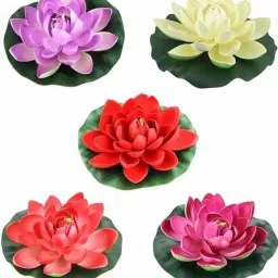 Artificial Multicolor Lotus Flower | Decorative Floating Flowers for Home Décor Multicolor Lotus Artificial Flower-image-89