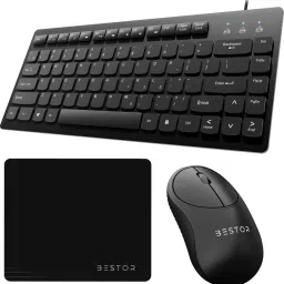 Bestor 3-in-1 Combo USB Wired Mini Keyboard, Wireless Mouse & Waterproof Mouse Pad Combo Set-20