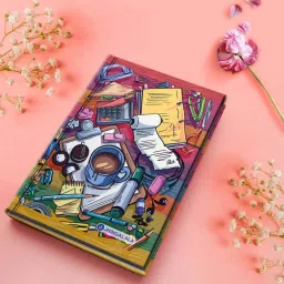 jhingalala Chaotic Workspace Hard Bound Undated A5 Diary Notebook (20 X 14.5 CM, 80 GSM, 190 Ruled Perforated Pages) Diary for Writing, Gift for Friend, Personal Diary A5 Notebook Ruled 190 Pages image 4