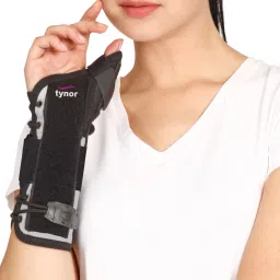 Wrist Splint with Thumb, Black, XL, 1 Unit Wrist Support-16