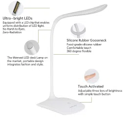 nairo Rechargeable LED Table Lamp for Study Touch Control Foldable Dimmable Study Lamp image 4