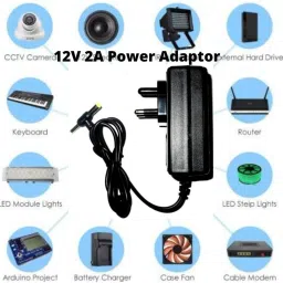 TechSupreme 12V 2A Power Adaptor, Power Supply Ac Input 100-240V Dc Output 12Volt 2Amps Worldwide Adaptor & Dc Connectors Screw Type 120 W Adapter image 2